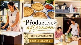 Thumbnail: 5 రకాల పొడులు🍛| కొన్ని Weekly Preps | Cabinet Cleaning | Hubby's Favourite నువ్వుల పొడి