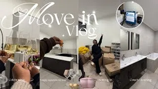 Thumbnail: MOVE IN VLOG🏡: here's to a new chapter+ empty apartment tour+ settling in +house warming gifts &more