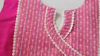 Thumbnail: Beautiful neckline in angrakha style/ sweet stitches/ latest neck design/ 