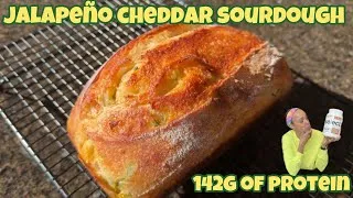 Thumbnail: Protein jalapeño cheddar sourdough loaf