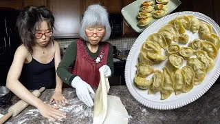Thumbnail: Making KOREAN DUMPLINGS at Home 🥟 Steamed & Pan Fried!