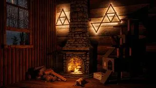 Thumbnail: Rainy Cabin Ambience | Fireplace & Rain Sounds | Deep Sleep | ASMR