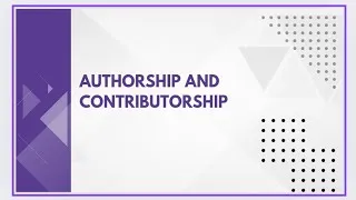 Thumbnail: Authorship and contributorship