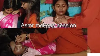 Thumbnail: Sleepy Makeup & Hairstyle ASMR in Saree ✨💄💆‍♀️ A super calm and cozy makeover session 😌