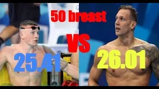 Thumbnail: Adam peaty vs Caleb dressel/ 50m breaststroke
