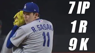 Thumbnail: Roki Sasaki Strikes Out 9 over 7 Strong Innings vs Mets