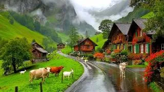 Thumbnail: Heavenly Swiss Villages on a Rainy Day - Relaxing walk in the Most Beautiful Swiss Countryside