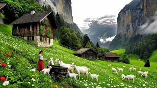 Thumbnail: Heaven in Switzerland on a Rainy Day: Relaxing Walk in Most Beautiful Swiss Villages Countryside