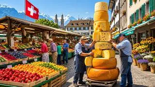Thumbnail: Morning Walking Tour in Zurich & Organic Bio Farmers Market | Switzerland 4K