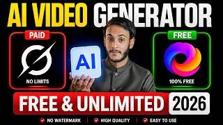 Thumbnail: Top 4 FREE UNLIMITED AI Video Generator | ai video kaise banaye free mein | Text-to-Video AI 2026