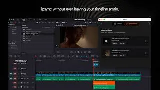 Thumbnail: replace dialogue and change language with lip sync for DaVinci Resolve