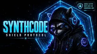Thumbnail: Shield Protocol · Deep Lock | Dark Synthwave for Coding, Deep Work & Total Immersion