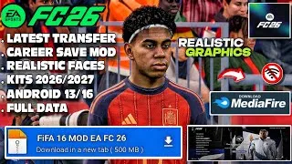 Thumbnail: FIFA 16 UPDATED TO 2026 Android Offline | Career Mod + All Tournament HD Graphics