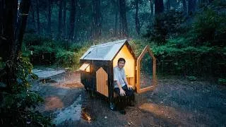 Thumbnail: The world's smallest house. First time camping! Full of flaws?! It rained at night.