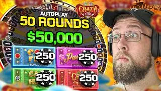Thumbnail: I PLAYED 50 ROUNDS OF AUTO PLAY ON CRAZY TIME...