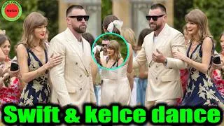 Thumbnail: Taylor Swift & husband Travis Kelce dance at wedding of Oli Jacobs & Laura Sisk in London