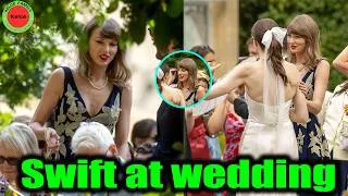 Thumbnail: Taylor Swift GORGEOUS at wedding of recording engineers Oli Jacobs & Laura Sisk in London