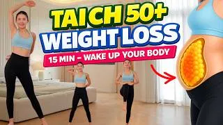 Thumbnail: 15-Min Morning Tai Chi After 50 🔥 Support Weight Loss, Wake Up Your Body & Boost Energy
