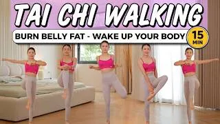 Thumbnail: 15-Min Tai Chi Walking After 50 🔥 Burn Belly Fat, Wake Up Your Body & Feel Younger