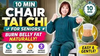 Thumbnail: 10 Min Chair Tai Chi for Seniors 🔥 Burn Belly Fat Naturally
