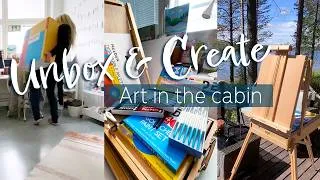 Thumbnail: Unbox & Create 💚 Art in the cabin 🌲🏠✨