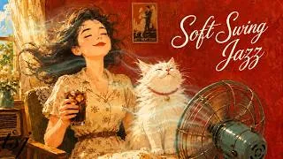 Thumbnail: let the fan blow the heat away ❄️ soft swing & 1940s vintage jazz café music for hot summer days