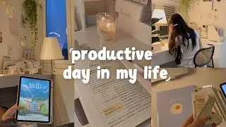 Thumbnail: productive day in my life🌷 study vlog, slow morning, taking notes, romanticizing life˚ ༘