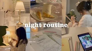 Thumbnail: 6:00-10:00 PM NIGHT ROUTINE 🌙 studying, skincare, haul, taking notes, romanticizing life˚ ༘