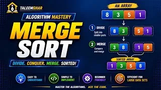 Thumbnail: Merge Sort Explained | Divide & Conquer Sorting Algorithm | DSA for Beginners 2026
