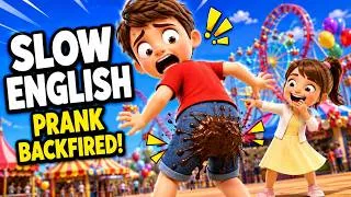 Thumbnail: Prank Backfires! Tom’s Worst Amusement Park Day | Slow English Story A2