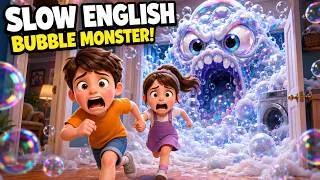 Thumbnail: The Bubble Monster Took Over Tom’s House! | Slow English Story A2