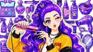Thumbnail: Paper DIY💖Rumi Colorful Hair Care + Skincare Makeup ASMR 💄 KPOP DEMON HUNTER Hair Playset Unbox Tana