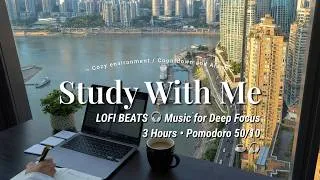 Thumbnail: 3-HOUR STUDY WITH ME ✍️ Lofi Music for Study & Best Focus | 50/10 Pomodoro