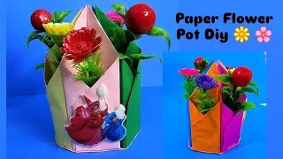 Thumbnail: Paper Flower Pot Diy Step by step | Paper Craft idea #viralshort #youtubeshorts #kidscraft