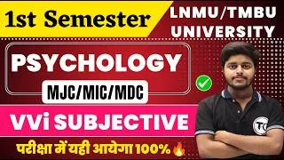 Thumbnail: 1st Semester Psychology MJC/MIC /MDC important Questions TMBU/LNMU Unuversity | Psychology
