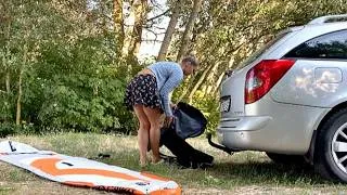 Thumbnail: Solo trip with an overnight stay in the car. SUP boarding. Grilled bacon.