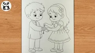 Thumbnail: Raksha bandhan simple drawing | brother sister festival 