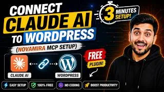 Thumbnail: Connect Claude AI to WordPress in 3 Minutes (Novamira MCP Setup) - Urdu / Hindi