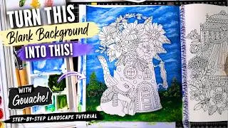Thumbnail: Painting Fairy Tale Backgrounds with Gouache | Easy Coloring Book Technique