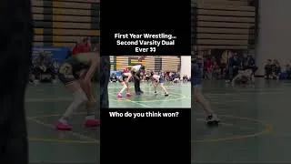Thumbnail: First Year Wrestling… Second Varsity Dual Ever 😳 Who Won? (Pink Shoes)