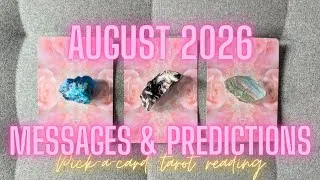 Thumbnail: August 2026 Predictions & Messages - Your Month Ahead - Monthly Pick-a-card Tarot Reading🔮👀