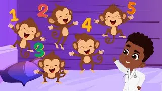 Thumbnail: Five Little Monkeys Jumping On The Bed - Kid Songs by Tasha's Adventures