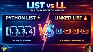 Thumbnail: Stack Implementation in Python 🔥 | Using List & Linked List (DSA Series)