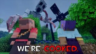 Thumbnail: Can 2 Idiots Chained Together Survive Minecraft Horror Mods?