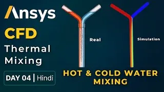 Thumbnail: CFD Simulation of Hot and Cold Water Mixing in ANSYS Fluent | Complete Tutorial in Hindi | Day 04