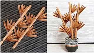 Thumbnail: BAMBOO STYLE REALISTIC OUT OF CARDBOARD | Desktop Bamboo Display Cardboard Craft | Tatzkreen Art