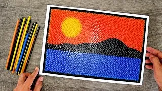 Thumbnail: SUNSET WALL ART OUT OF PLASTIC STRAWS | Beautiful Art From Recycled Drinking Straws | Tatzkreen Art