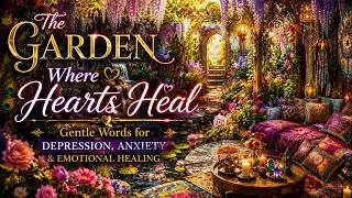 Thumbnail: 🌸 The Garden Where Hearts Heal | Gentle Words for Depression, Anxiety & Emotional Healing