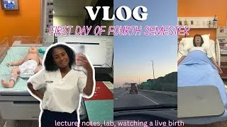 Thumbnail: nursing school diaries ep 4❤︎: first day of fourth semester| lecture,  watching a live birth + more