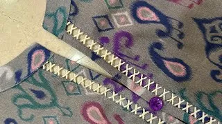 Thumbnail: Collar style neck design with x pattern lace and piping | Complete tutorial step by step 